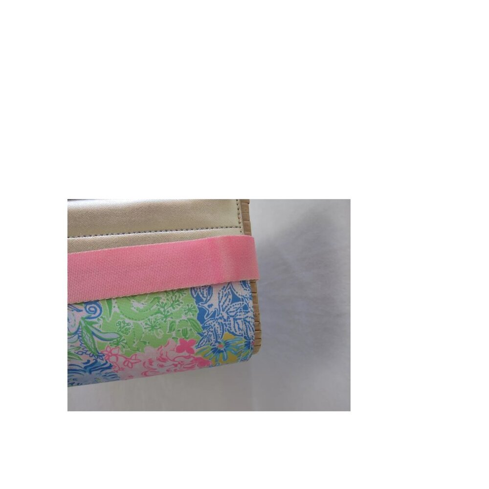 LILLY PULITZER Cheek to Cheek Wicker Wine Carrier Strap Multicolor Basket Tote - Picture 7 of 16